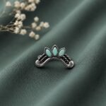 Designer Leaf Nose Pin Elegant Design for Stylish Ethnic Wear - "MInt"