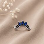 Designer Leaf Nose Pin Elegant Design for Stylish Ethnic Wear - Blue