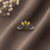 Designer Leaf Nose Pin stylish brass jewelry design