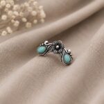Floral Nose Pin Beautiful Inspired Design for Stunning Traditional Wear - "MInt"