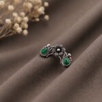 Floral Nose Pin Beautiful Inspired Design for Stunning Traditional Wear - "Green"