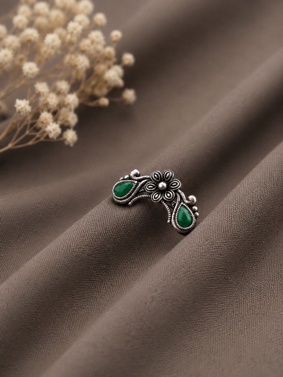 Floral Nose Pin Beautiful Inspired Design for Stunning Traditional Wear 4 Floral Nose Pin stylish brass jewelry design