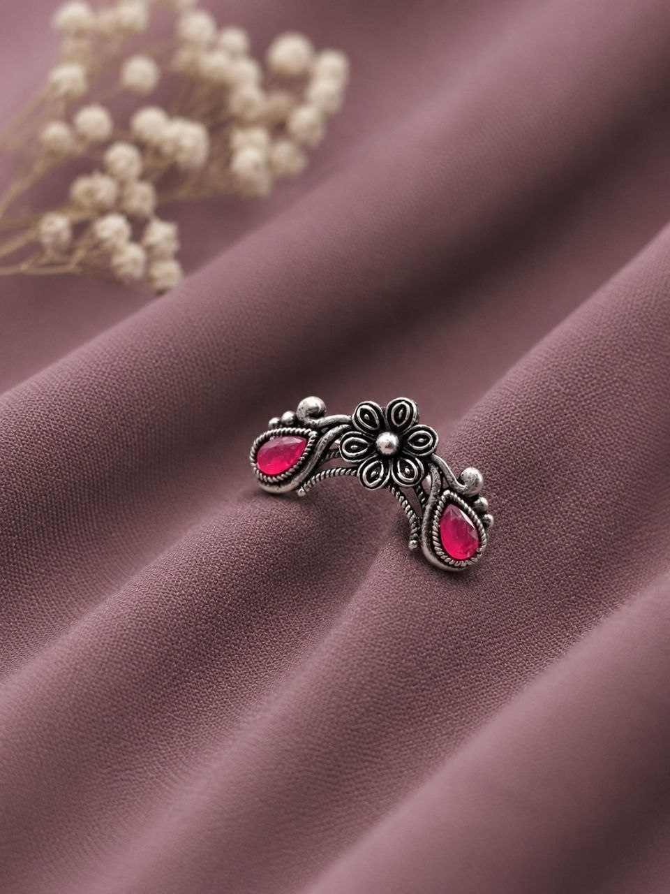 Floral Nose Pin Beautiful Inspired Design for Stunning Traditional Wear 3 Floral Nose Pin stylish brass jewelry design