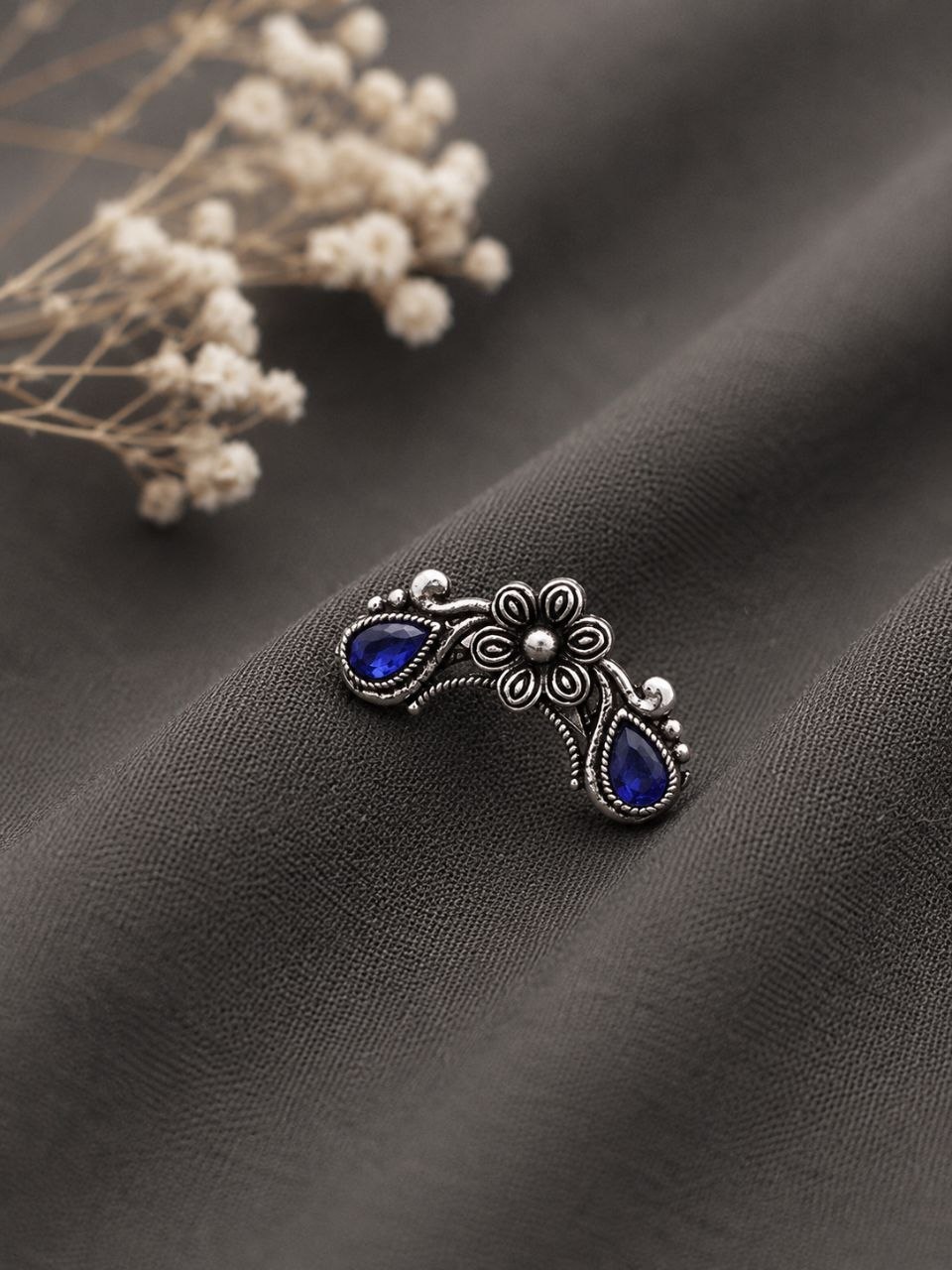 Floral Nose Pin Beautiful Inspired Design for Stunning Traditional Wear 2 Floral Nose Pin stylish brass jewelry design