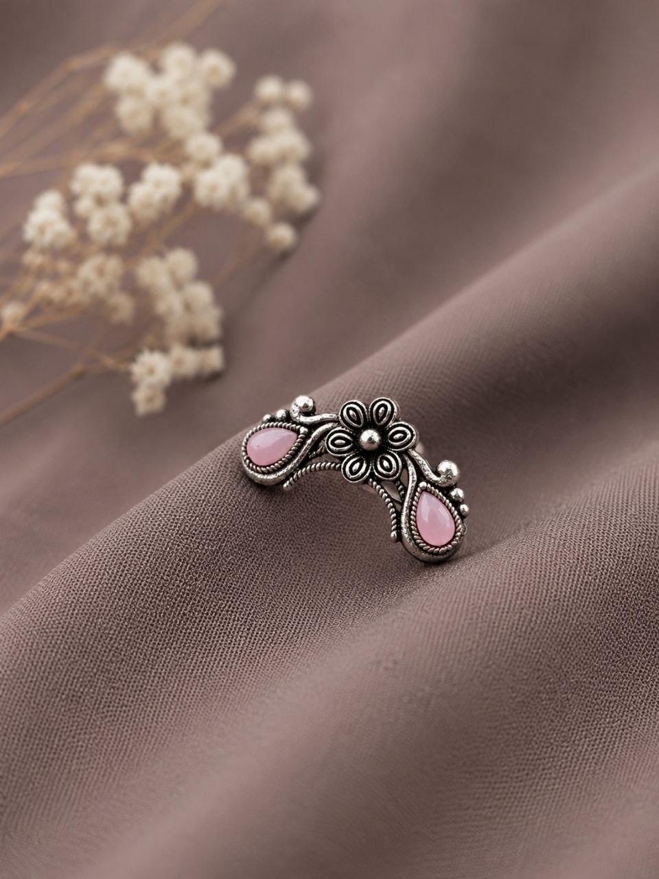 Floral Nose Pin Beautiful Inspired Design for Stunning Traditional Wear 1 Floral Nose Pin stylish brass jewelry design