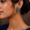 German Silver Designer Round Stud elegant traditional earring design