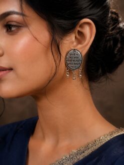 German Silver Designer Round Stud elegant traditional earring design