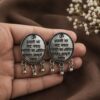 German Silver Designer Round Stud elegant traditional earring design