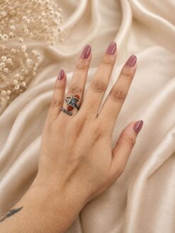 Unique Om Ring elegant spiritual brass jewelry design