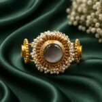 Handcrafted Round Bangle Artisan Design for Traditional Fashion Wear - "Grey"