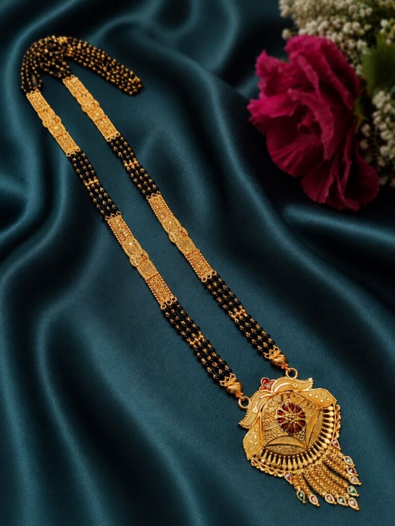 Gold Plated Mangal Sutra Elegant Traditional Design for Timeless Daily & Bridal Wear