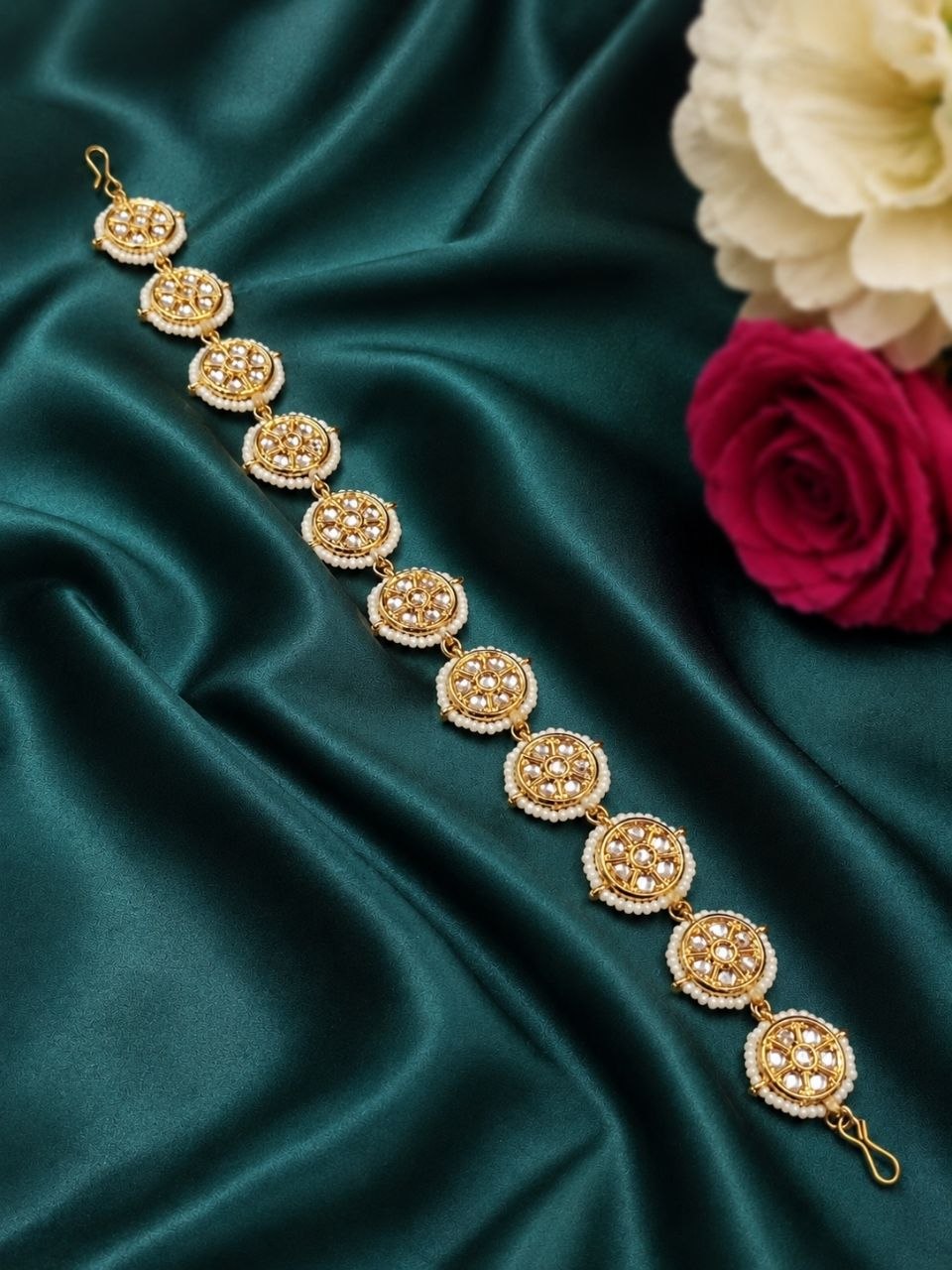Gold Plated Shish Patti Traditional Head Jewelry for Weddings & Head Piece 1 Gold Plated Shish Patti elegant bridal head jewelry design