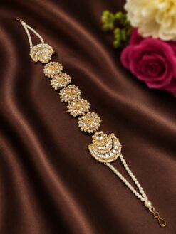 Designer Floral Shish Patti elegant bridal head jewelry design