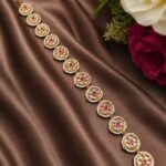 Gold Plated Shish Patti Traditional Head Jewelry for Weddings & Head Piece - "Red"