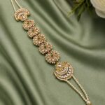 Designer Floral Shish Patti Inspired Head Jewelry for Traditional Look - "Green"