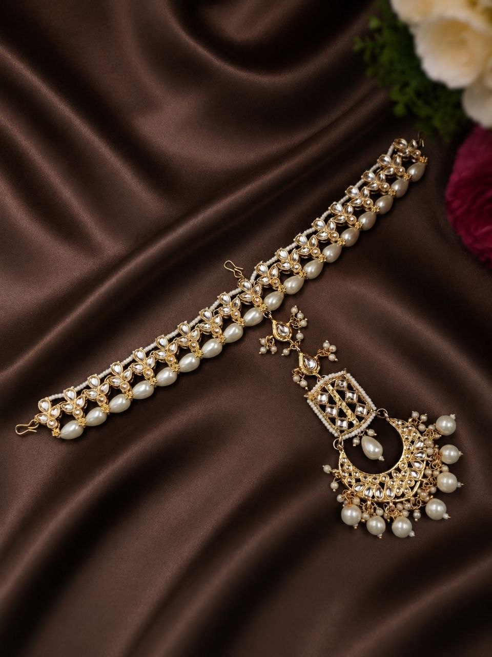 Designer Maang Tikka Forehead Jewelry for Shish Patti Festive Celebrations 1 Designer Maang Tikka elegant ethnic forehead jewelry design