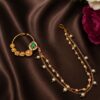 Floral Nath Inspired Nose Ring for Pearl Work Detailing 4 Floral Nath elegant flower inspired nose ring jewelry design