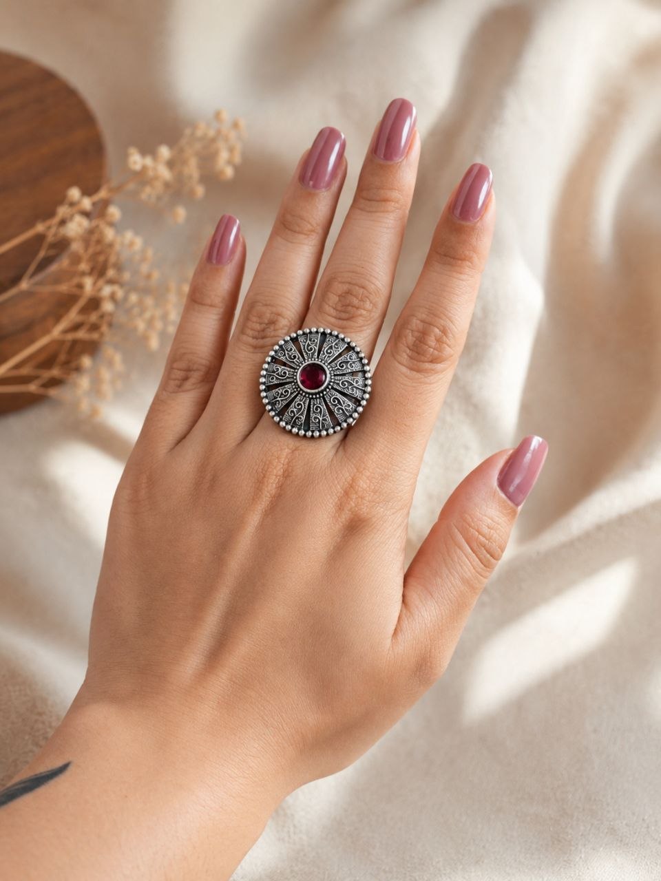 Ethnic Floral Ring Traditional Jewelry for Everyday & Festive Wear 4 Ethnic Floral Ring elegant flower inspired jewelry design