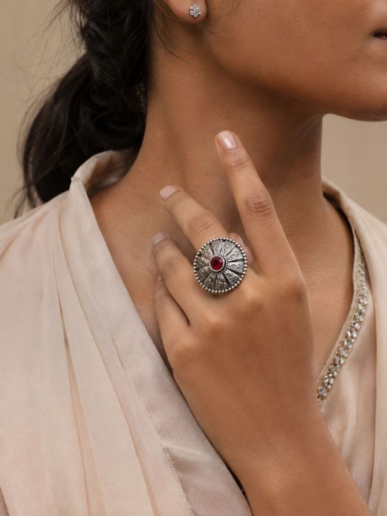 Ethnic Floral Ring Traditional Jewelry for Everyday & Festive Wear
