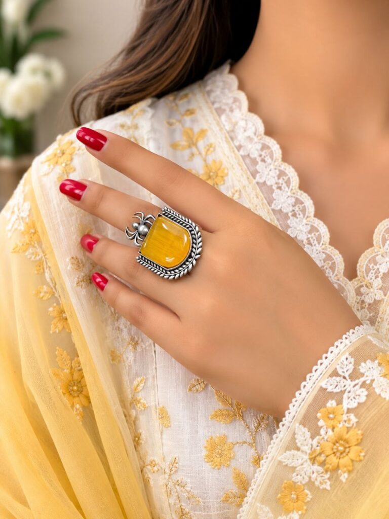 Designer Spider Ring Artistic Statement Jewelry for Everyday & Party Wear