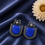 Spider Shape Stud Earring Artistic Design for Traditional  Wear - Blue