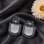 Spider Shape Stud Earring Artistic Design for Traditional  Wear - "Grey"