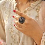 Oxidized Floral Ring Vintage Design for Ethnic & Everyday Wear
