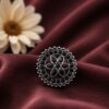 Oxidized Floral Ring elegant vintage flower jewelry design