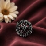 Oxidized Floral Ring Vintage Design for Ethnic & Everyday Wear - "Black"