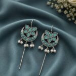 Silver Floral Earcuff Inspired Ear Jewelry for Party & Festive Wear - "MInt"