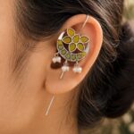 Silver Floral Earcuff Inspired Ear Jewelry for Party & Festive Wear