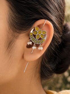 Silver Floral Earcuff elegant flower inspired ear jewelry design