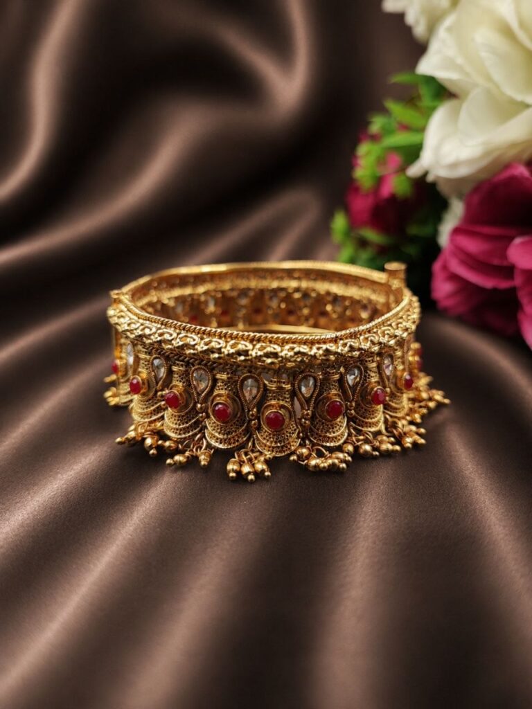 Designer Gold Bangle Traditional Jewelry for Weddings, Parties & Festive Wear