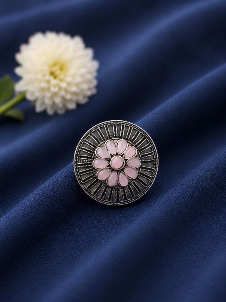 Silver Floral Ring Elegant Jewelry for Light Weight Minimal Design