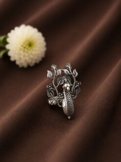 Silver Peacock Ring elegant peacock inspired jewelry design