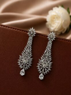 Floral AD Earring elegant flower inspired American Diamond jewelry