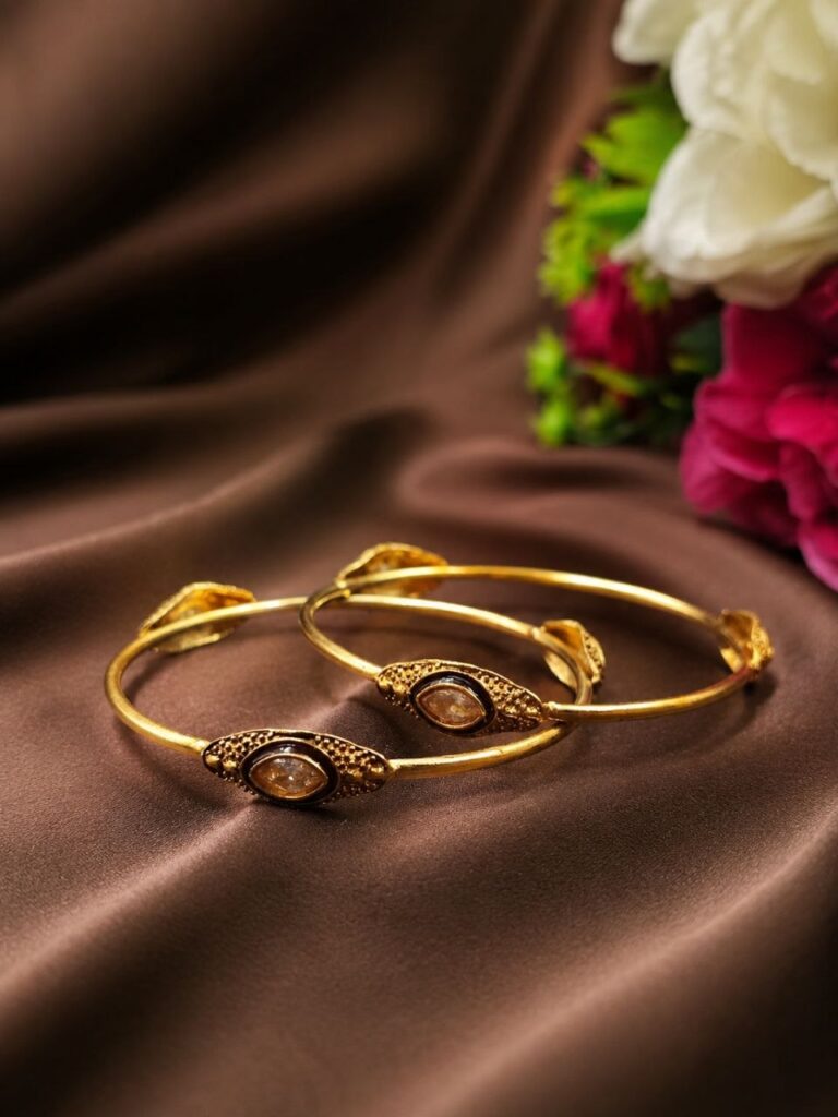Vintage Gold Bangle Elegant Jewelry for Weddings, Festivals & Ethnic Wear