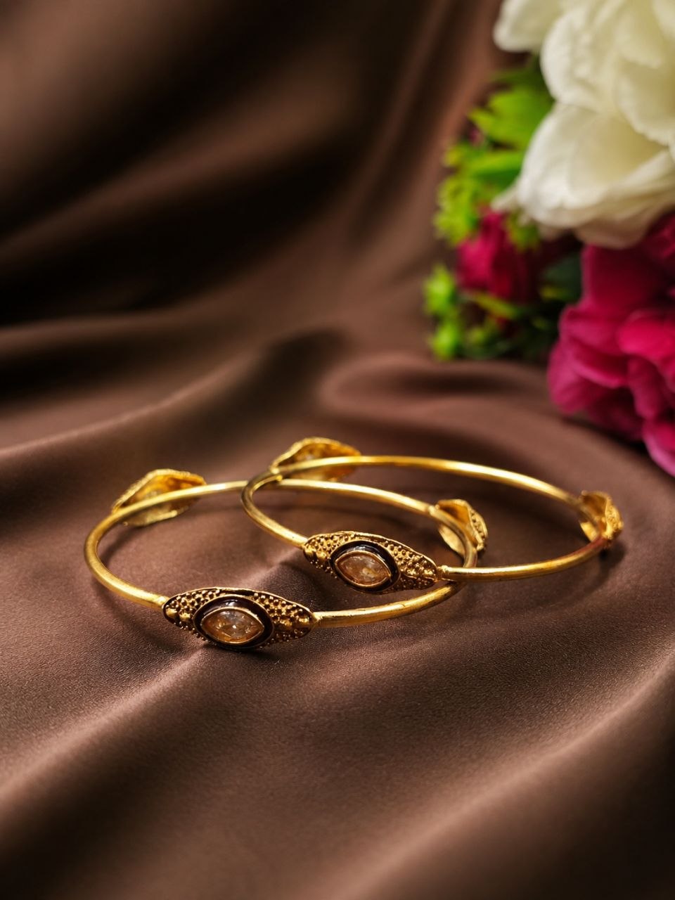 Vintage Gold Bangle Elegant Jewelry for Weddings, Festivals & Ethnic Wear 1 Vintage Gold Bangle elegant heritage inspired jewelry design