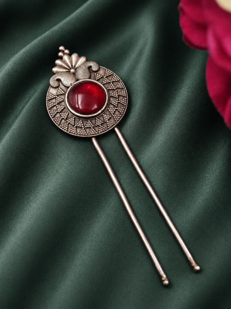 Vintage Leaf Juda Pin Stylish Hair Accessory for Traditional & Festive Hairstyles