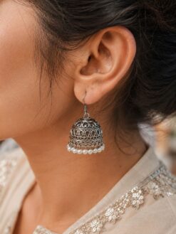 Elegant Pearl Jhumka stylish brass jewelry design