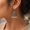 Oxidized Silver Jhumka stylish brass jewelry design