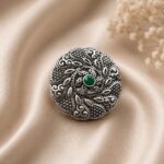Designer Silver Ring Premium Design for Elegant Fashion Wear - "Green"