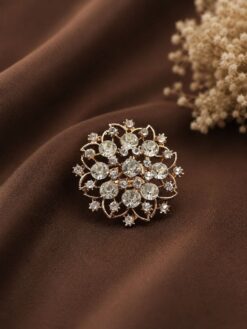 Floral AD Ring stylish brass jewelry design