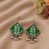 Hand Painted Hook Earring stylish brass jewelry design
