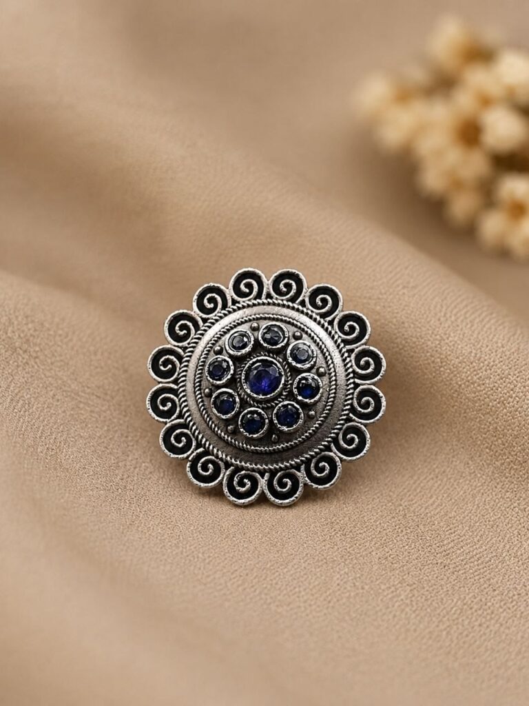 Ethnic Floral Ring Traditional Bloom Design for Elegant Festive Style