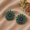 Oxidized Floral Stud Vintage Bloom Design for Elegant Style 4 Oxidized Floral Stud stylish brass jewelry design