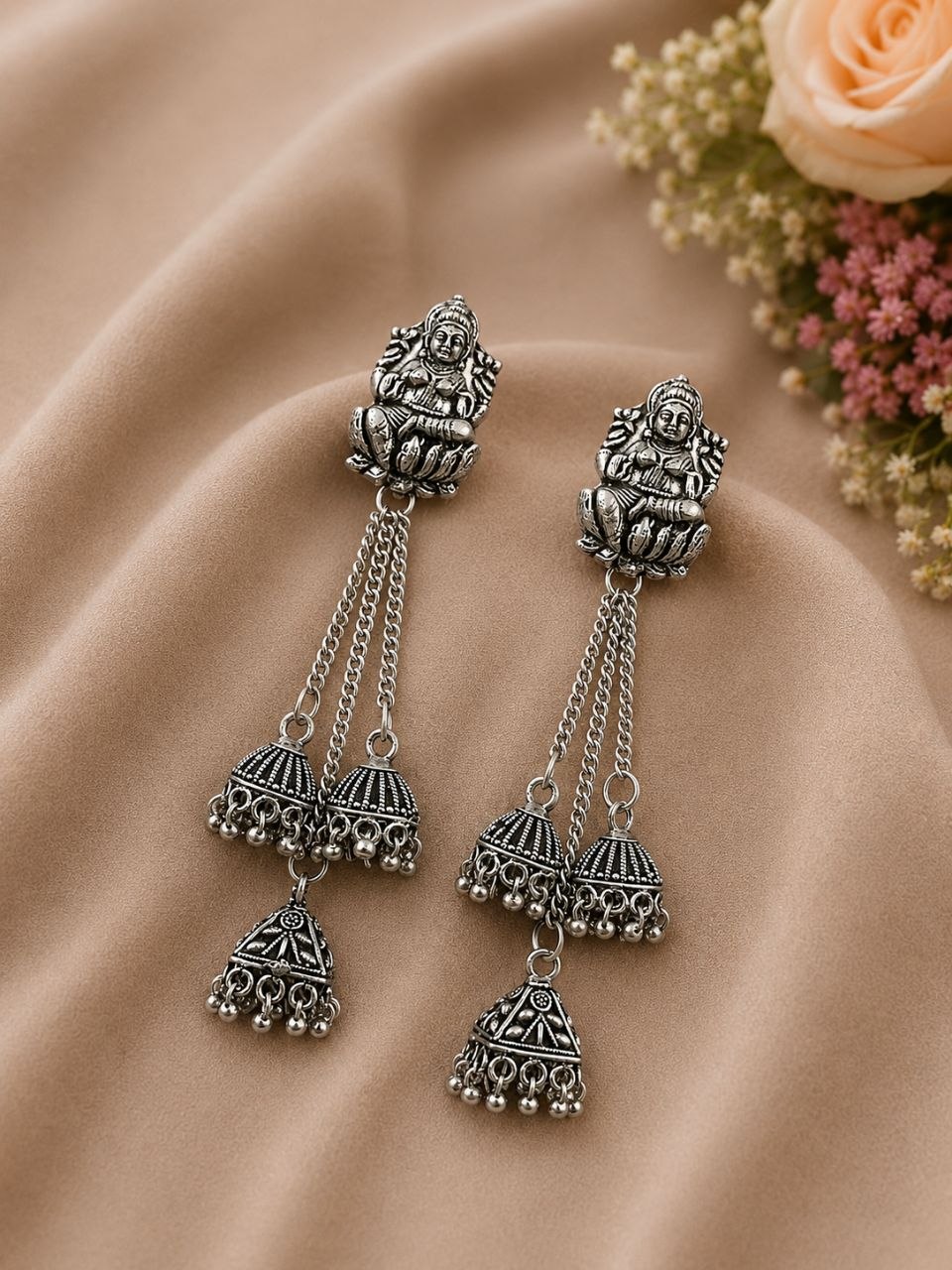 Durga Maa Jhumka Earring Exquisite Temple Design for Graceful Look 1 Durga Maa Jhumka Earring stylish brass jewelry design