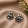 Silver Flower Stud stylish brass jewelry design
