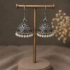 Silver Floral Jhumka Exquisite Design for Traditional Fashion Wear 4 Silver Floral Jhumka stylish brass jewelry design
