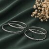 Silver Geometric Bangle Modern Design for Everyday Party Wear 4 Silver Geometric Bangle stylish brass jewelry design